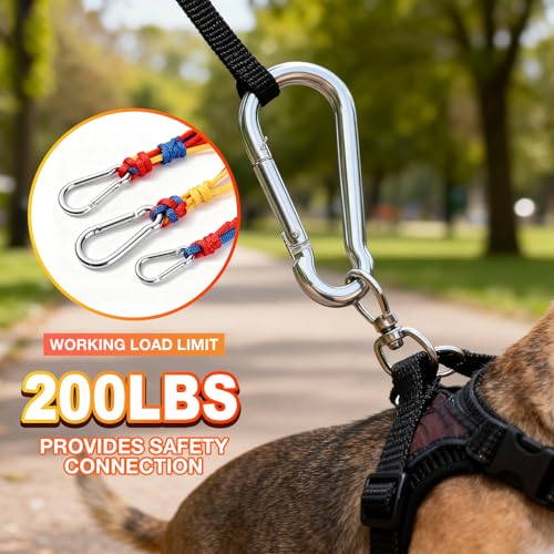 50Pack M5 Spring Snap Hooks Carabiner, 3/16" Heavy Duty Carabiner Clips Chain Quick Links Spring Safety Hook Connector for Dog Leash Backpack Hiking Fishing Bag Outdoor Travel by REDOVANT - Image 5