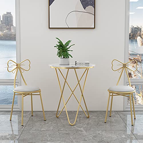 Silla de taburete de mariposa con patas de metal para salón 8