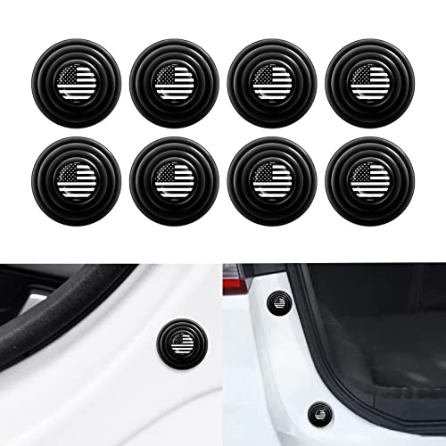 Yonput 8 PCS Car Door Shock Absorber Cushions, 1.1In Anti-collision Rubber Shock Absorbers, Prevent Rattling Car Door Side Shock Absorption Protection Stickers, Universal for Car Accessories (Black)