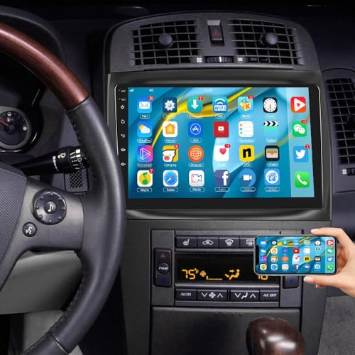 [2G+32G] 10" Android 13 Car Stereo for Cadillac CTS 2003 2004 2005 2006 2007 Cadillac SRX 2004-2008 with wireless Carplay/Android Auto Radio Double Din GPS Navigation BT FM Radio AHD Backup Camera Mic