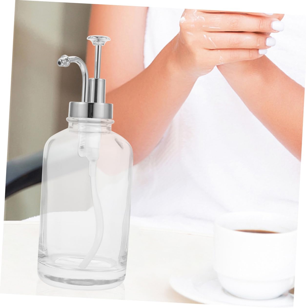 PRETYZOOM 2pcs Coffee Syrup Pump Dispenser Glass Syrup Dispenser Sugar for Bar Pourer Honey Sauce Storage