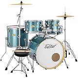 Eastar Pro Drum Set for Adult, 5-Piece Full Set Complete Drum Kit with Cymbals Stands Stool, Sticks...