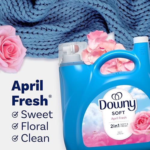 Image of Downy Liquid Fabric Softener,April Fresh 2-in-1 Fresh & Soft,140 Fl Oz,190 Loads,Fabric Conditioner For Freshness And Softness,(Pack of 2)