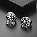 OIDEA 2Pcs Bikers Stainless Steel Gothic Skulls Ring,Black Silver, Size 8-15 (8.5)