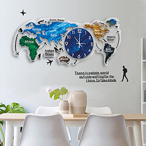 Zegar ścienny z mapą świata - nowoczesny design 3D, minimalistyczny wystrój domu, unikalny zegar wiszący do stylowych wnętrz