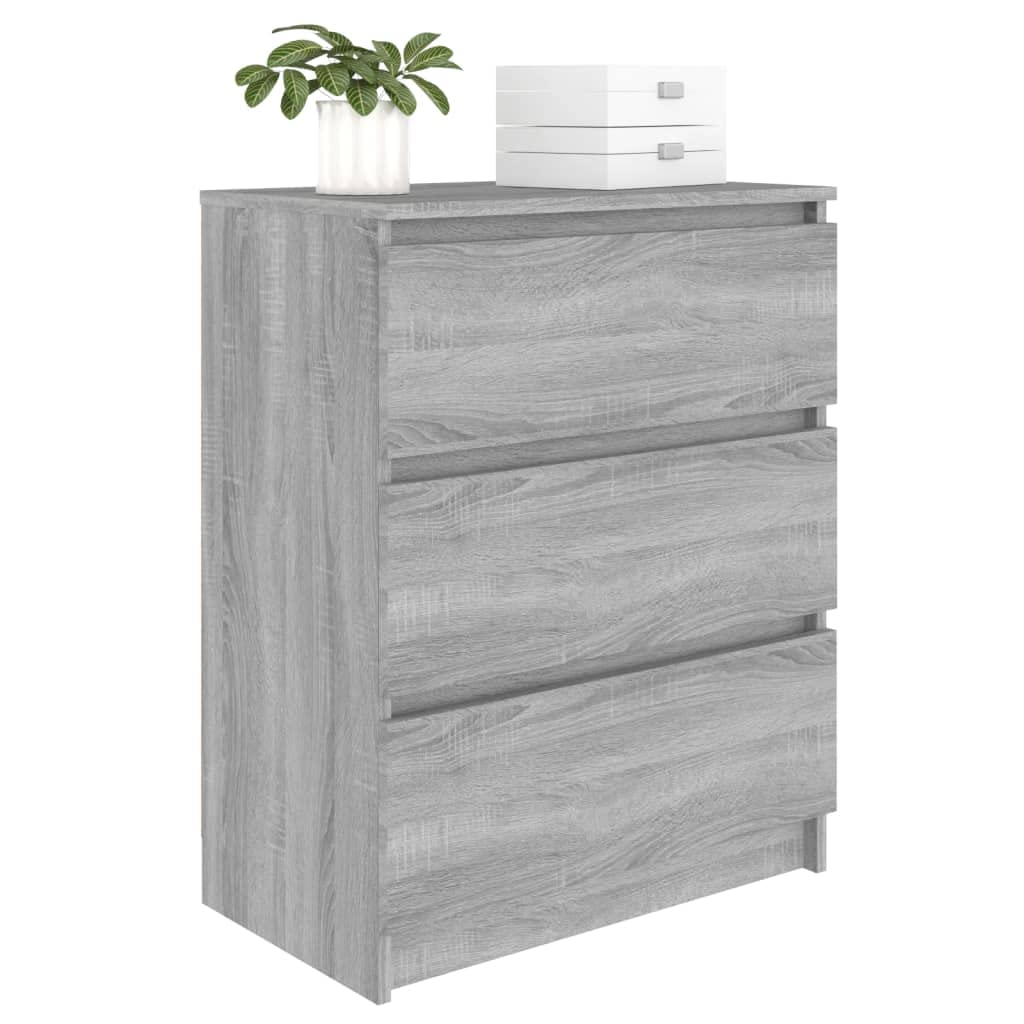 vidaXL Aparador Armario Auxiliar Alacena Mesa Consola Entrada Pasillo Vestíbulo Recibidor Mueble de Madera Contrachapada Gris Sonoma 60x35x76 cm
