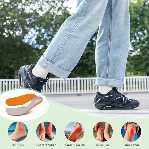 Image of Autper Plantar Fasciitis Shoes Women Walking Arch Support Tennis Casual Athletic Nurse Orthotic Sneakers for Foot Pain Relief