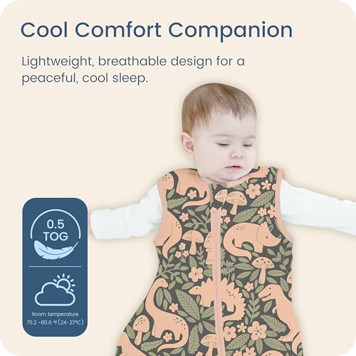 Image of Baby Sleep Sack 0-6 Months,2-Pack, Summer Sleeping bag with 2-Way Zipper,Soft Wearable Blanket for Babies Girl Boy