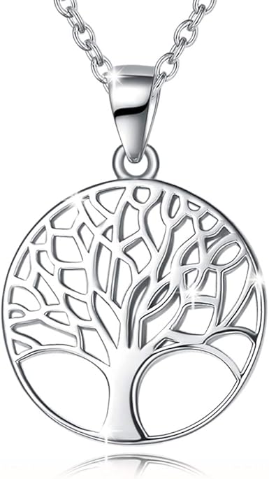 半額品 ネックレス Agvana スターリングシルバー 生命の木ネックレス レディース 優美なファミリーツリーペンダントネックレス 誕生日記念ジュエ Sale 公式 Prodatta Com