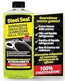 STEEL SEAL Sigillante guarnizione testata – Ripara la guarnizione, ferma la perdita di liquido refrigerante e previene danni al motore senza officina – Adatto a tutti i motori raffreddati ad acqua
