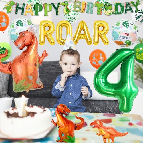 Ballons dinosaures 4 ans, cadeau de décoration garçon