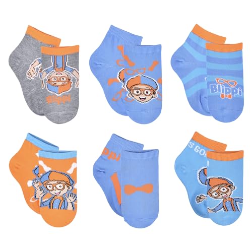 Blippi Chaussettes Quarter Garçon - Cadeau Amusant et Utile pour Enfants