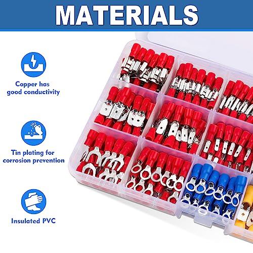 Hanibos 150 Pcs Insulated Crimp Terminals 0.5-6.0mm² Electrical Crimp Connectors Male and Female Spade Connectors Set for Car Mechanics Repairs - Image 3