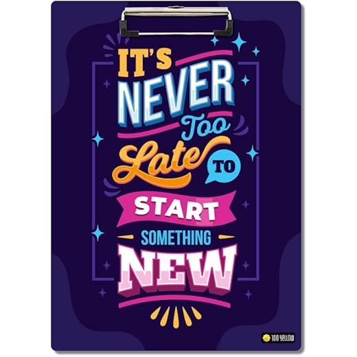 Never Too Late Wooden Clipboard 14 x 10 Inches
