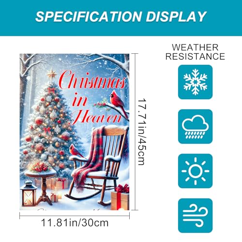 Image of BlissYard Christmas Garden Flag 12x18 Inch Memorial Red Bird Yard Decor