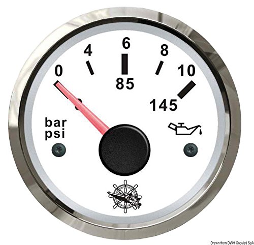 OSCULATI Indicatore Pressione Olio 0-10 Bar Bianco
