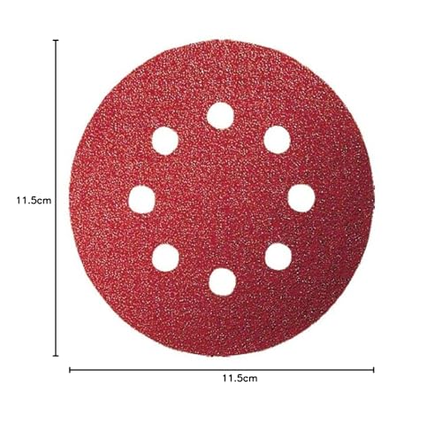 Bosch Accessories 2609256A15 Feuilles abrasives pour Ponceuses excentriques Diamètre 115 mm 8 trous Grain 40 Lot de 5 feuilles