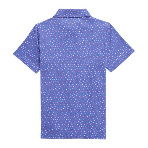 Image of vineyard vines Boys' Printed Sankaty Polo, Bomb Pop Tide Blue, S