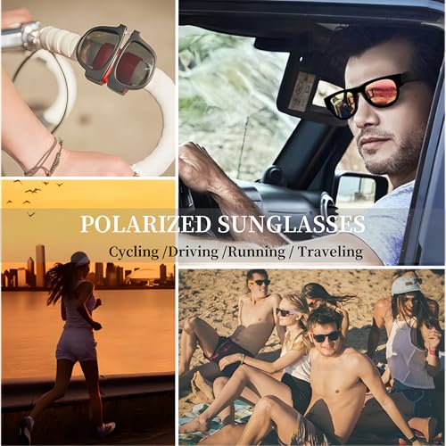 Mens Sunglasses Polarized,Youth Baseball Square Sunglass Black For Boys，Running Lightweight Fashion Shades For Women，Folding Flexible Wrist Sunglasses For Cycling Fishing Sporting-3 pairs2