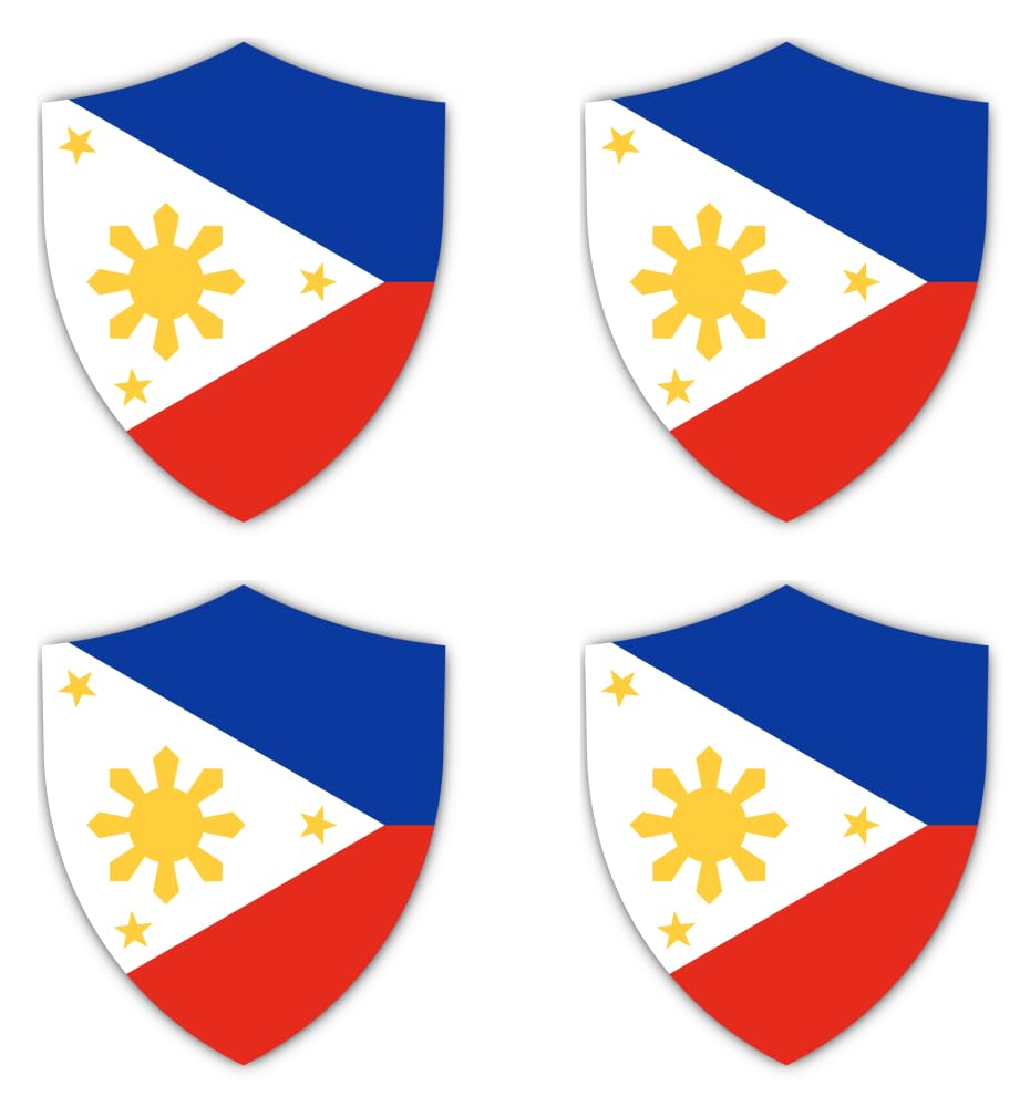 Havati 150Mm 4 X Philippines Ph Flag Sign Stickers For Car, Laptop, Suitcase And More
