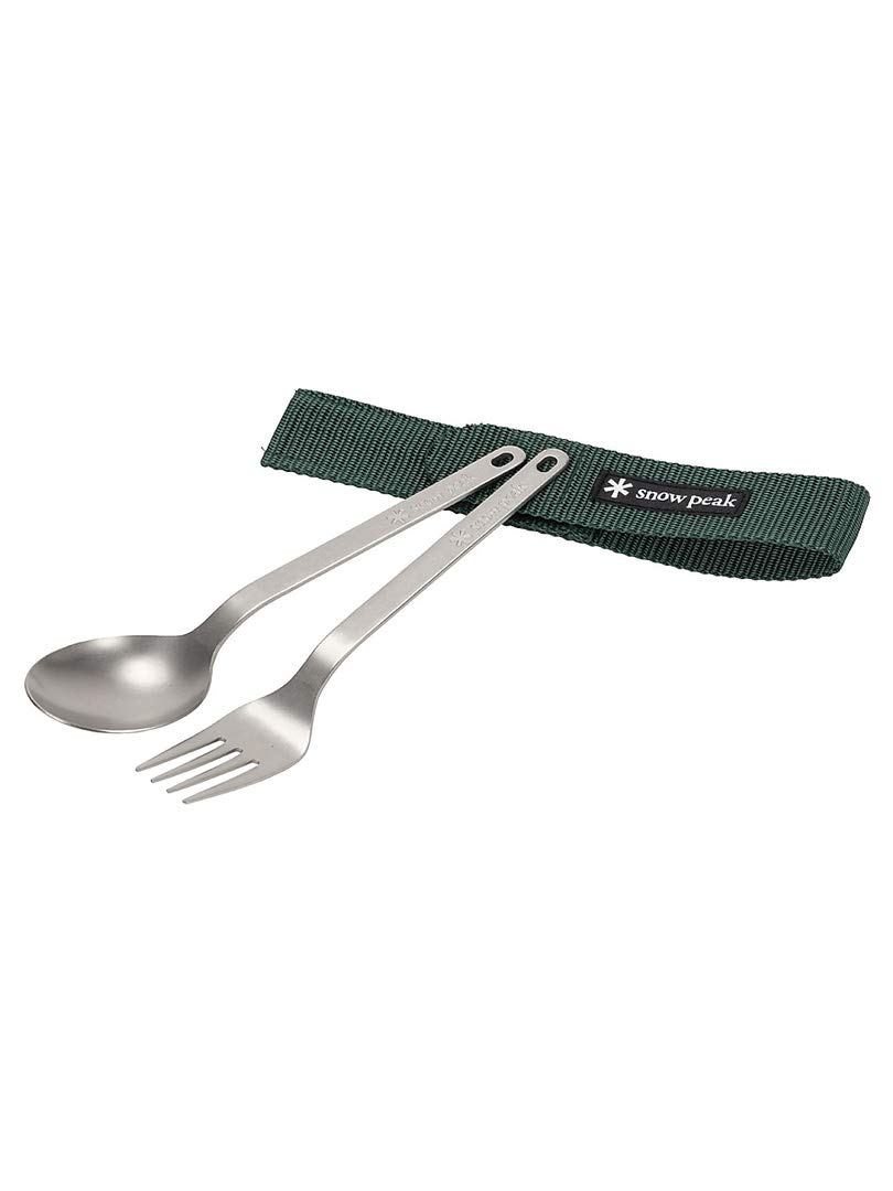 Men's Fork and Spoon Set, SCT-002, Japanese Titanium, Ultralight, Compact for Camping, Backpacking, Daily Use, Made in Japan, Lifetime Product Guarantee, Silver, One Size