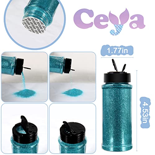 Ceya 3.5oz/ 100g Ultra Fine Glitter Powder Azure Glitter 1/128” 0.008” 0.2mm for Slime Epoxy Resin Craft Tumbler Jewelry Nail Art Festival Makeup Scrapbook Painting Wedding Cards - Image 4