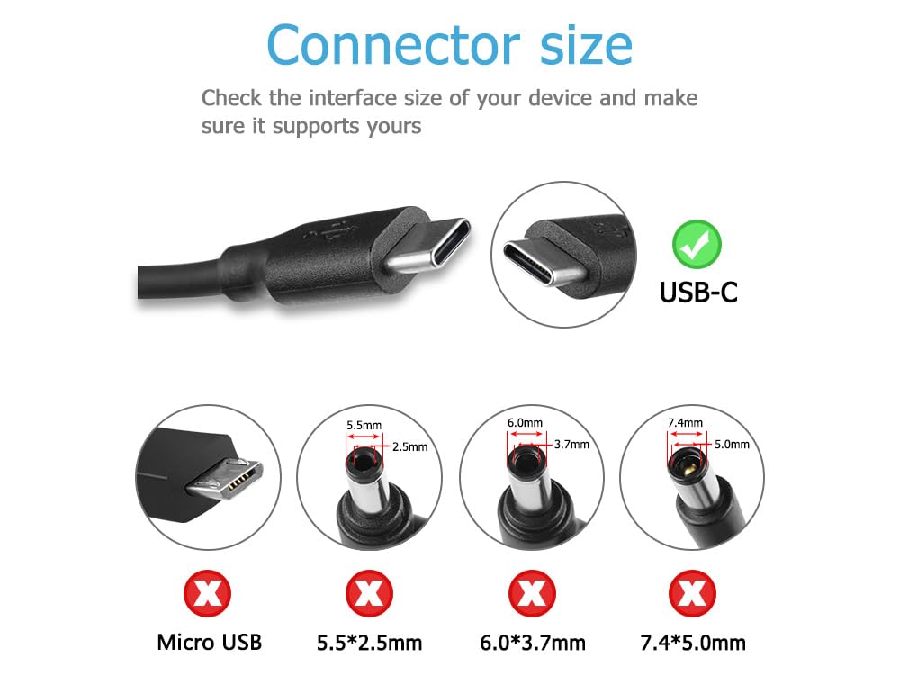 Caricatore USB-C 90W Yisbat Per ASUS Vivobook S 16X, 14X, 14 OLED, S15, ExpertBook B3/B5, Zenbook UX3404 – Alimentatore Con Chip Di Protezione E Cavo Incluso - 5