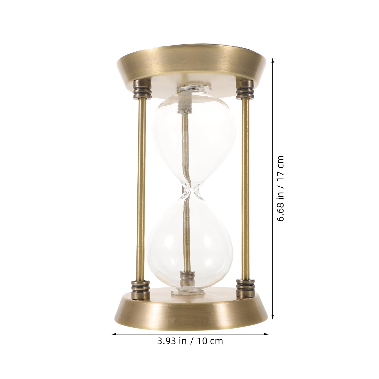 STOBAZA Leere Kleine Sanduhr aus Metall Goldfarben Selbstgemacht Befüllbare Sanduhr Dekoration für Schreibtisch Hochzeitsrituale und Wohnzimmer