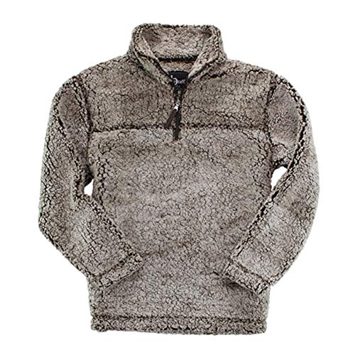 boxercraft Adult Quarter Zip Sherpa Pullover- Q10-Frosty Chocolate - SMALL