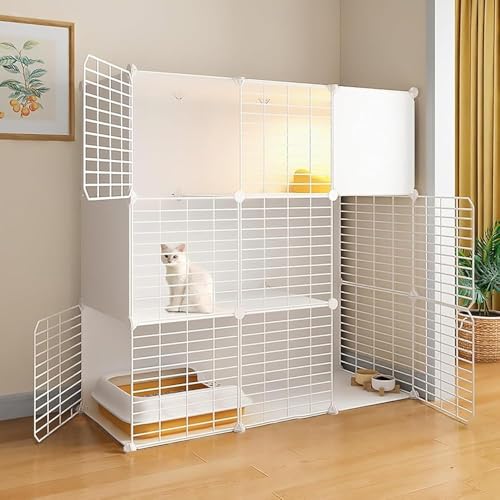 Niche métallique amovible pour chaton dans le salon : espace de jeu et de repos sécurisé à la maison