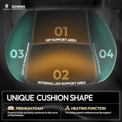 Sedia Gaming Ergonomica, Poltrona Gaming con Cuscini in Tessuto, Rotelle e Poggiatesta, Sedia da gaming Traspirante con Poggiapiedi e Supporto per la Zona Lombare, Nero - Sedia gaming - Immagine 3