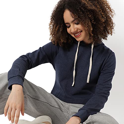 Image of Campus Sutra Women cotton Premium Zipper Hoodie-Grey