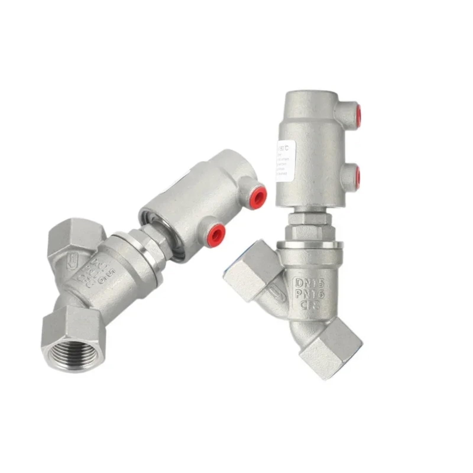 Valvola a sede angolare pneumatica, Valvola a sede angolare for riempitrice pneumatica a forma di Y DN10 DN15 Acciaio inossidabile 304(Type-a Dn15 90c)