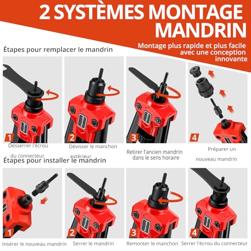 Pince à rivets filetés GETLITOOL pour fixer solidement vos pas de vis sans soudure