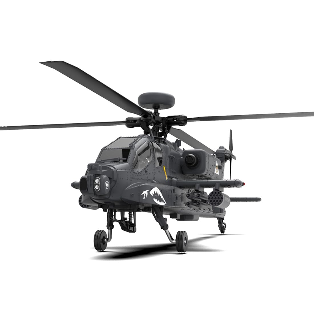 YU XIANG F11-S AH64 - Helicóptero a control remoto, escala 1/32, 2.4G, 6 canales, avión sin barra de doble eje con sistema inteligente GPS, vuelo de acrobacias 6G/3D, modelo de aviación