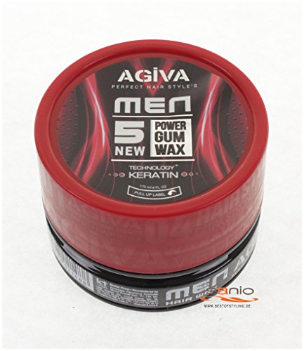 (6,29u00a0Euro/100ml) agiva Men pelo Cera Power Gum Wax con queratina Technology 175u00a0ml N.5