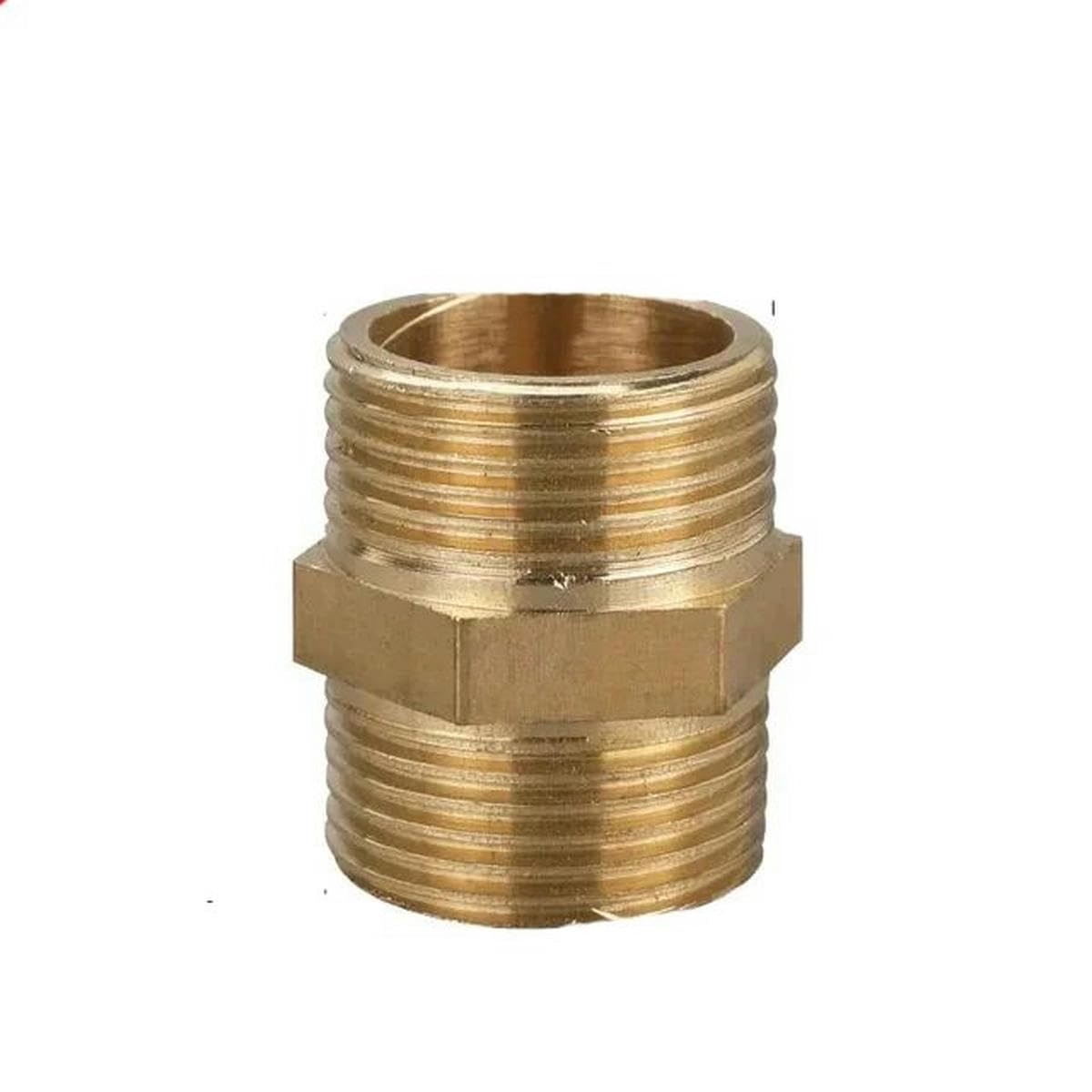 1/8" 1/4" 3/8" 1/2" Rosca macho a hembra Buje hexagonal Conectores de tubería de latón Adaptador de acoplador de latón Accesorio roscado-3l4 a 3l4-200 PCS