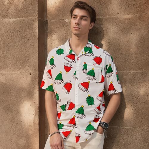 Image of Men's Hawaiian Shirt Tops Vintage Short Sleeve Button Down Beach Shirt Male Tropical Floral Summer Pullover Party Holiday