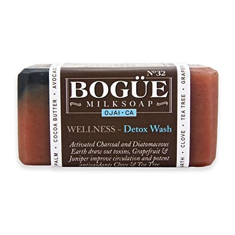 Organic handmade Goat Milk Soap- BOGUE WELLNESS No.32 Detox Blend with Activated Charcoal & Diatomaceous Earth to detox, potent antioxidant Essential Oils improve circulation to stay healthy Cover