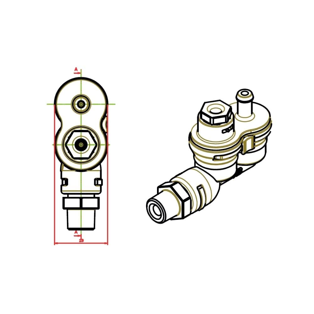 Morola Valvola a 3 Vie - VNR Autoinnesco - Racc.M1/8 Girevole in Acciaio 12R11 - Ricambio - Accessorio di Ricambio per Macchine da Caffè