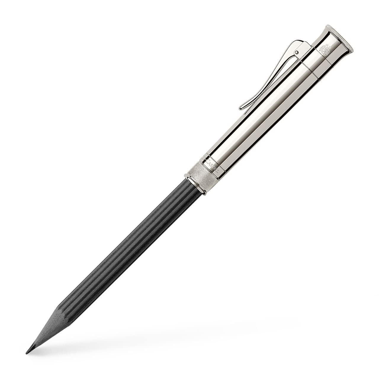 Graf von Faber-Castell 118568 Lápiz Perfecto, bañado en platino, negro
