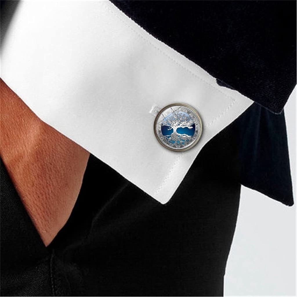 Manschettenknöpfe for Herren Trauzeuge Manschettenknöpfe Set Manschettenknöpfe Hochzeit Anzug Hemd Manschettenknöpfe Herren Accessoires (Color : Blue, Size : As Showd)