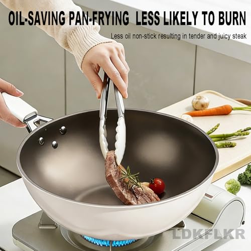 Wok de Titanio sin recubrimiento con tapa, 34cm miniatura 6