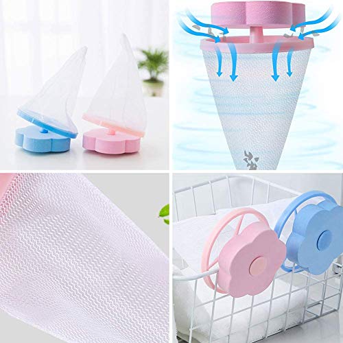 4 Pieces Lint Catcher for Washing Machine Lint Trap Floating Hair Fur Catcher Laundry Reusable Hair Filter Lint Mesh Bag - Thumbnail 6