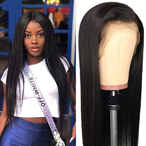 Queen Love Human Hair Wigs 13X4 Straight Lace Front Wigs Human Hair with Baby Hair 100% Brazilian Virgin Human Hair Wigs for Black Women Natural Color (16 inch, natural color)