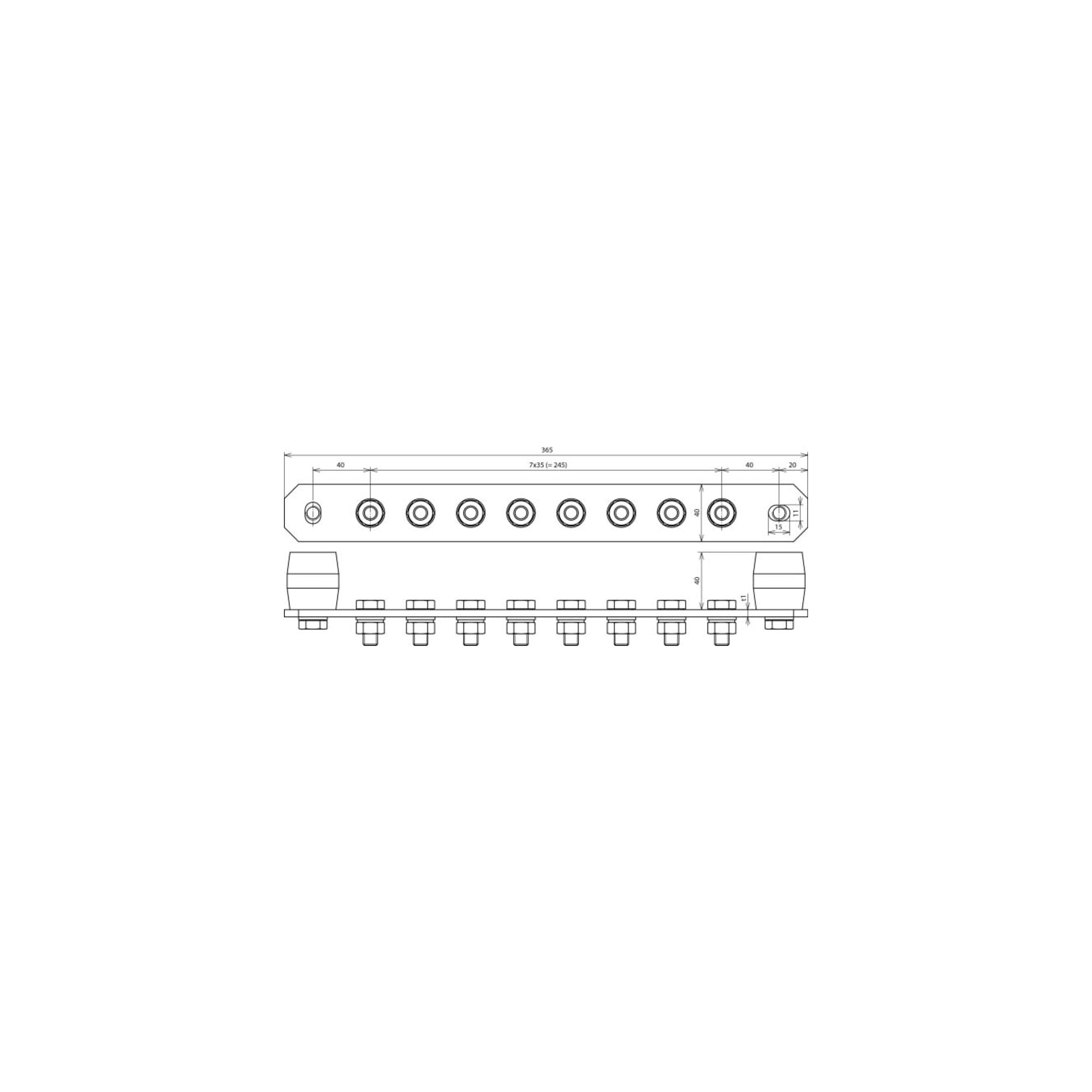 Dehn 472227 – Stange Ausgleich 8 Anschluss mit Isolator Kupfer