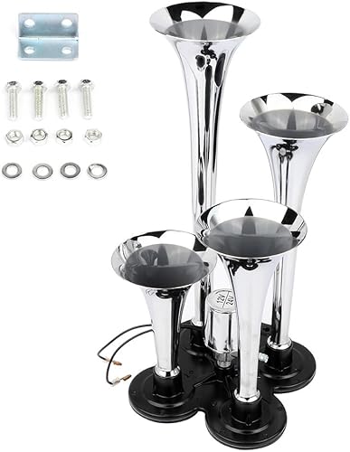 Miniatura 3 de Bocina de tren eléctrica 150dB 4 trompeta tren eléctrico Camión Bocina de aire del coche Bocina de aire 12V para camiones, motocicleta, camioneta,