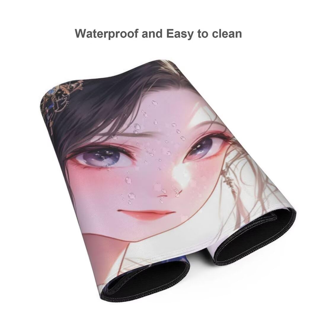 Alfombrilla de ratón 1400x600x3 MM, Alfombrilla Ratón XXL Extendida de Gran Tamaño con Bordes Cosidos, Base de Goma Antideslizante Almohadilla para Teclado, Chicas de disfraces antiguos S-4355