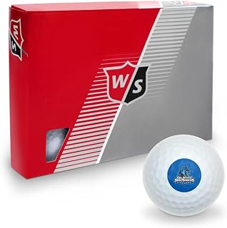 Collegiate Primary Logo Wilson Golf Balls 12 Pack, Regulation Size Full Color Premium Golf Balls Collection
