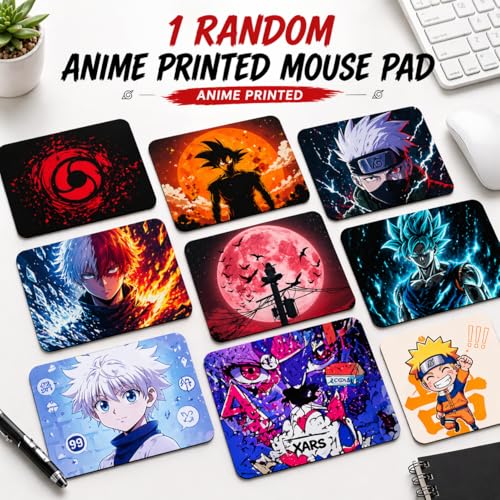 Image of Anime Printed Mouse Pad (1 Random Design) | Large Anti-Slip Gaming Mousepad | Smooth Cloth Surface for Laptop, PC, Office & Gaming | Waterproof & Durable Desk Mat